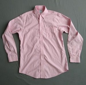 Brooks Brothers pink 15-34 neck button polo shirt